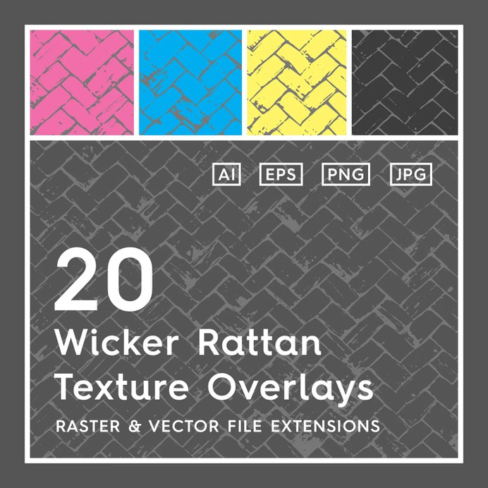 20 Wicker Rattan Vector Texture Overlays #wickerrattan #wickertextures #rattantextures #vectortextures #textures