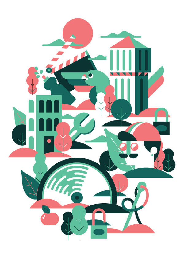A sunny morning in Milan Marco Goran Romano #illustration #geometric