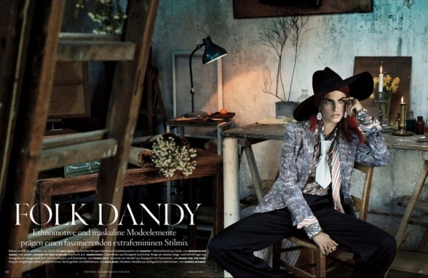 Beauty Latvian fashion model EKarlina Caune photographed by Giampaolo Sgura and styled by Christiane Arp in folk-inspired opulent prints, co #fashion #photography #inspiration