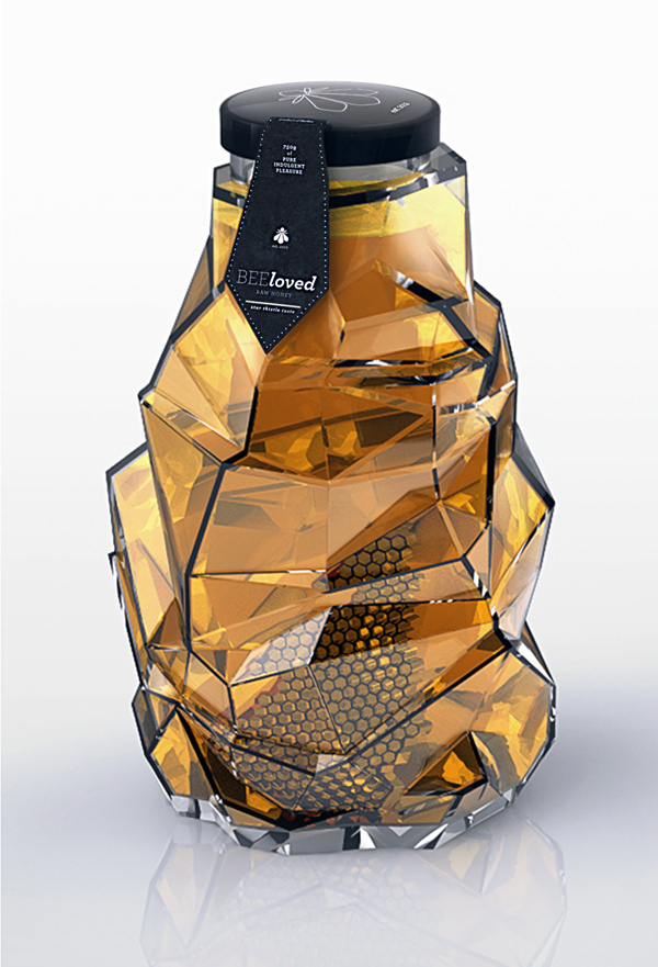 CJWHO ™ (BEEloved honey) #packaging #design #bee #illustration #industrial #photography #art #honey