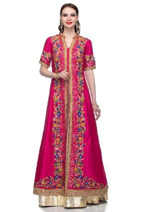 Jacket Suit Fuchsia Pink & Beige suit
