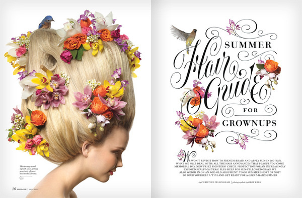 Summer Hair Guide 2 by Jessica Hische #typography #flowers #spread