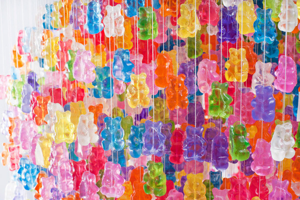 Chandelier Made from 3,000 Gummy Bears by Kevin Champeny #candy #chandelier #bearts #gummy