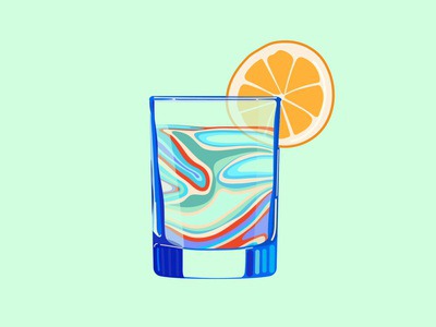 Lemonade glass illustration summer lemonade