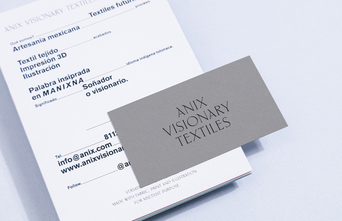 Anix Visionary Textiles branding parametro studio monterrey mexico mindsparkle mag PRINT stationery business card logo logotype corporate de