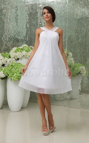 Robe de mariée attirent à la mode courte de longueur à genou decoration en fleur