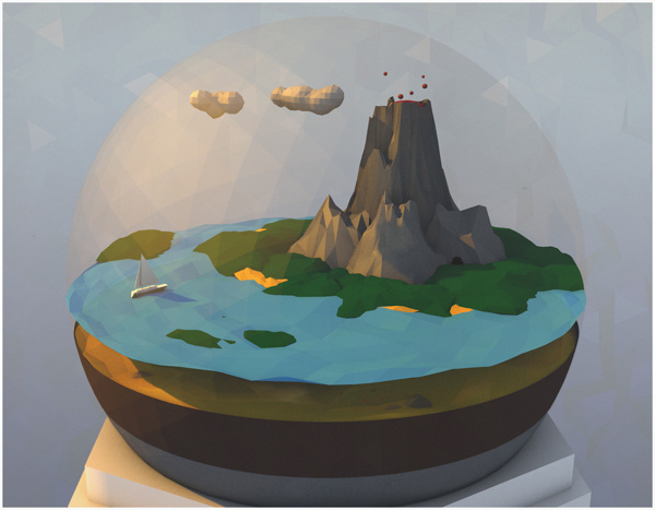Poly World #glass #world #c4d #cinema4d #globe #low #3d #low poly #poly