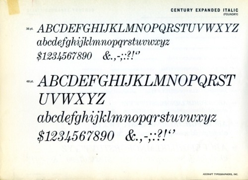 Daily Type Specimen | Century Expanded was Morris Fuller Benton's... #type #specimen #typography