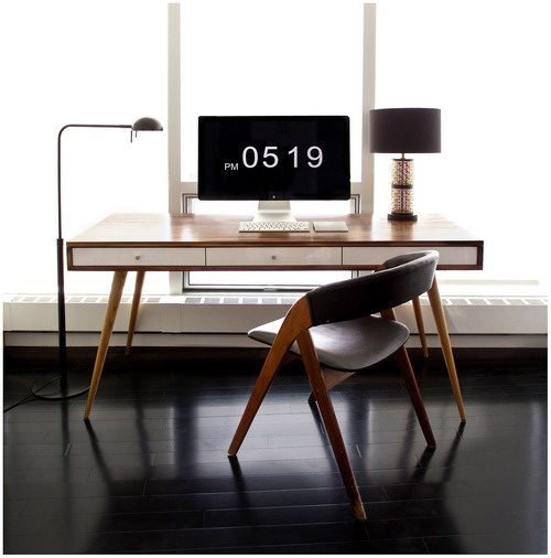 minimaldesks:Reader,Â ernesthon,Â submitted his desk. Â This is just beautifulÂ mid centuryÂ example of an elegant, minimal workspace.The de #desk