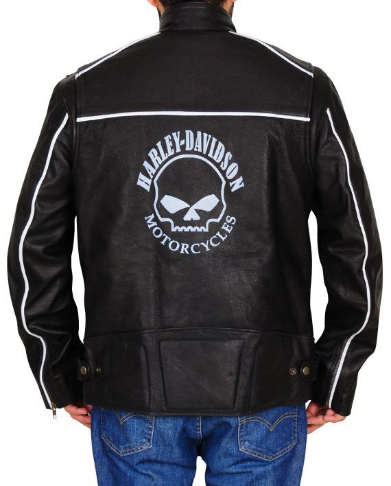 Harley-Davidson Men's Reflective Skull Leather Jacket