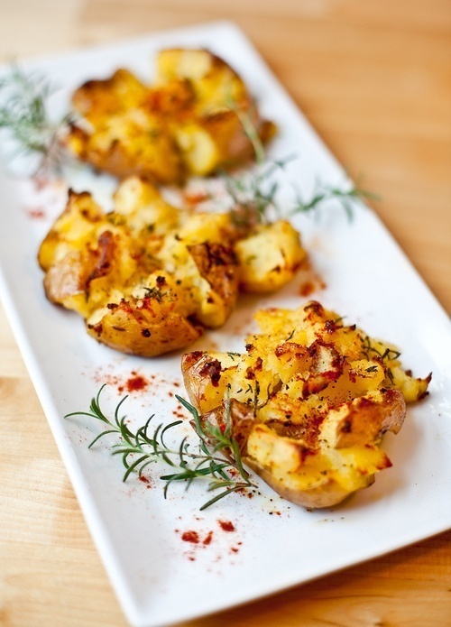 vegan foody • Baked Smashed Potatoes #potato