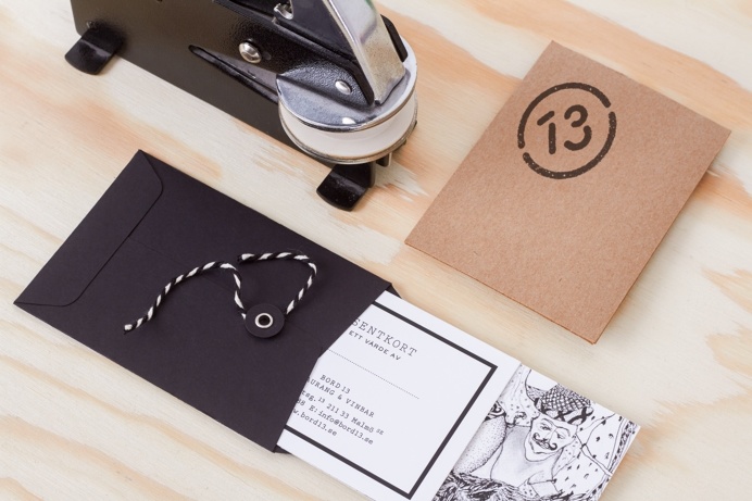 Bord 13 restaurant wine bar malmoe sweden branding interior design corporate mindsparkle mag designblog print printing paper emboss stamp bl