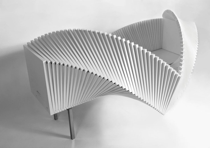 Doors are so passé. Get a cabinet that unfurls instead! The Wave Cabinet, designed by Sebastian Errazuriz, will make everybody want to peek #product #furniture #design