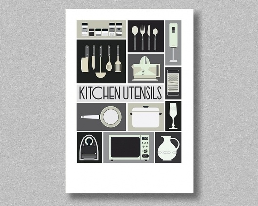 odbod — Kitchen Utensils | Esteve Padilla #white #padilla #esteve #black #utensils #kitchen #poster #and