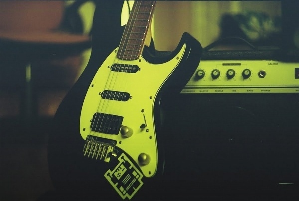 red ink on paper #guitar #analog #tosho #photo #film #music #sticker #ukraine #band