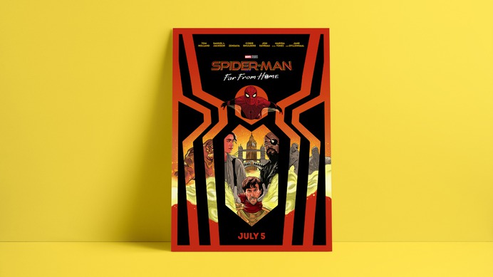 Spider-Man – Far From Home - Alternate Movie Poster - The Commas #spiderman #alternativemovieposter #movieposter #filmposter #thecommas #keyart #marvelstudios #marvel #marvelcomics #comics #potserdesign #posters