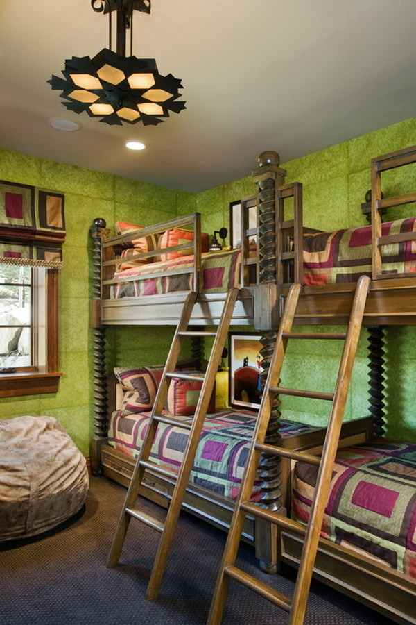 30+ Beautiful Bunk Room Ideas for Kids #kids #bedroom #bunk #room