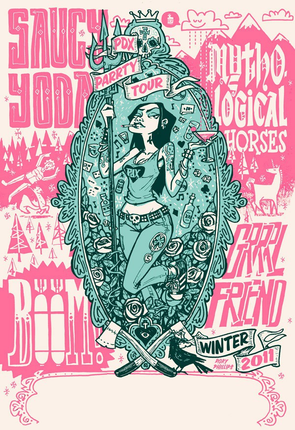 Saucy Yoda Winter Tour Gig Poster