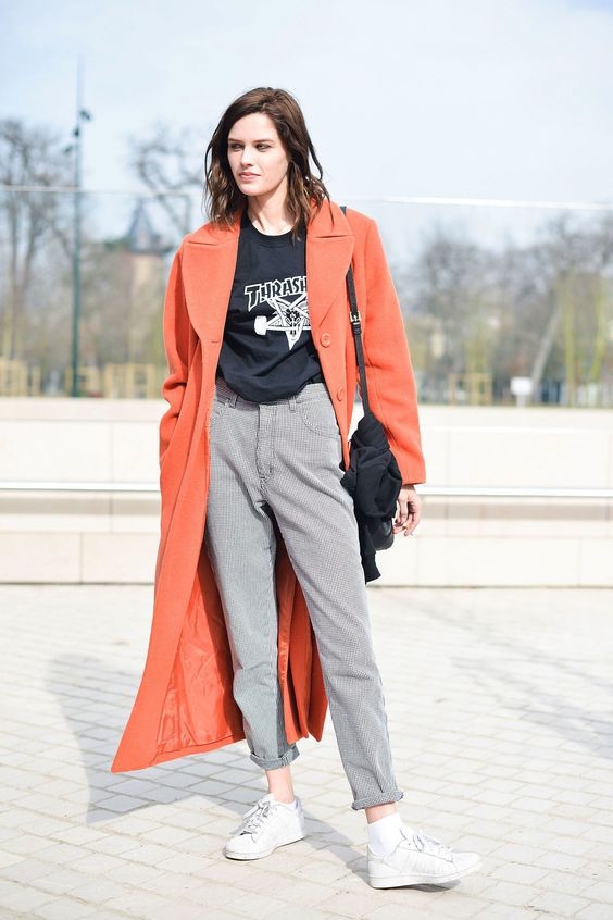 One tone longline coat to make an outfit put together