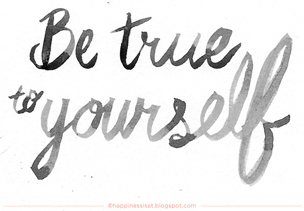 Be True to Yourself watercolour hand lettering by fathima kathrada at Happiness is... #yourself #lettering #sentence #true #watercolour