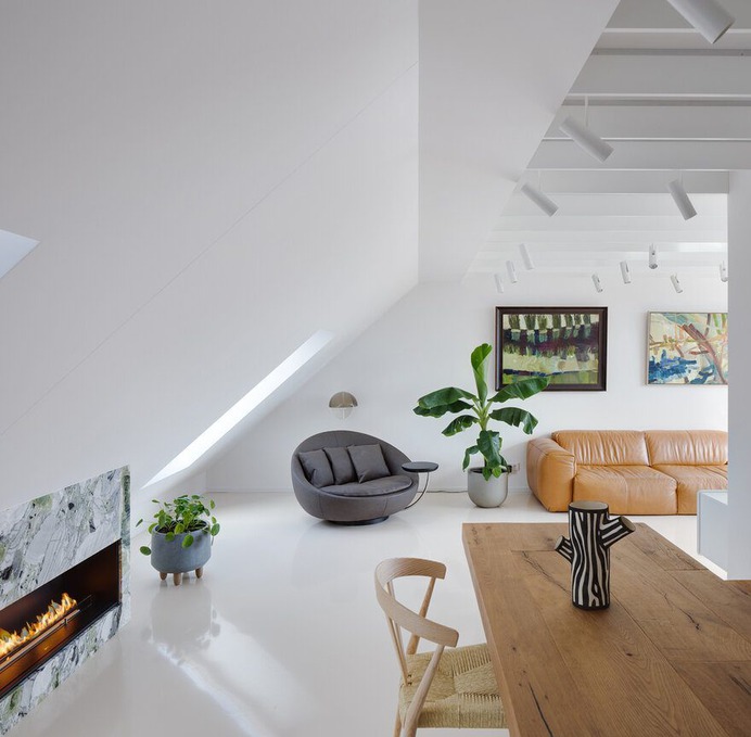 Top-Floor White Duplex