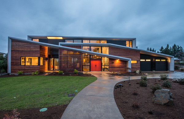 Modern Two-Storey Home with Narrow Roof Lines by Elemental Design #architecture #modern