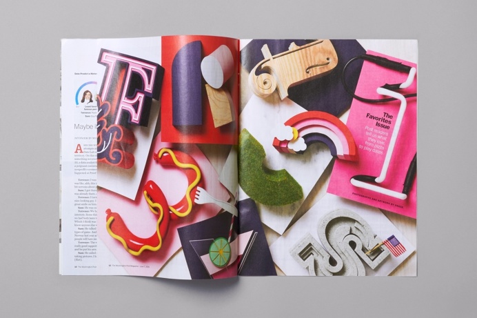 Washington Post is one of the biggest newspapers in the U.S. When they started planning for their readers Favorite's Issue they wanted som #colourful #washington #tactile #design #graphic #snask #colorful #handmade #typography