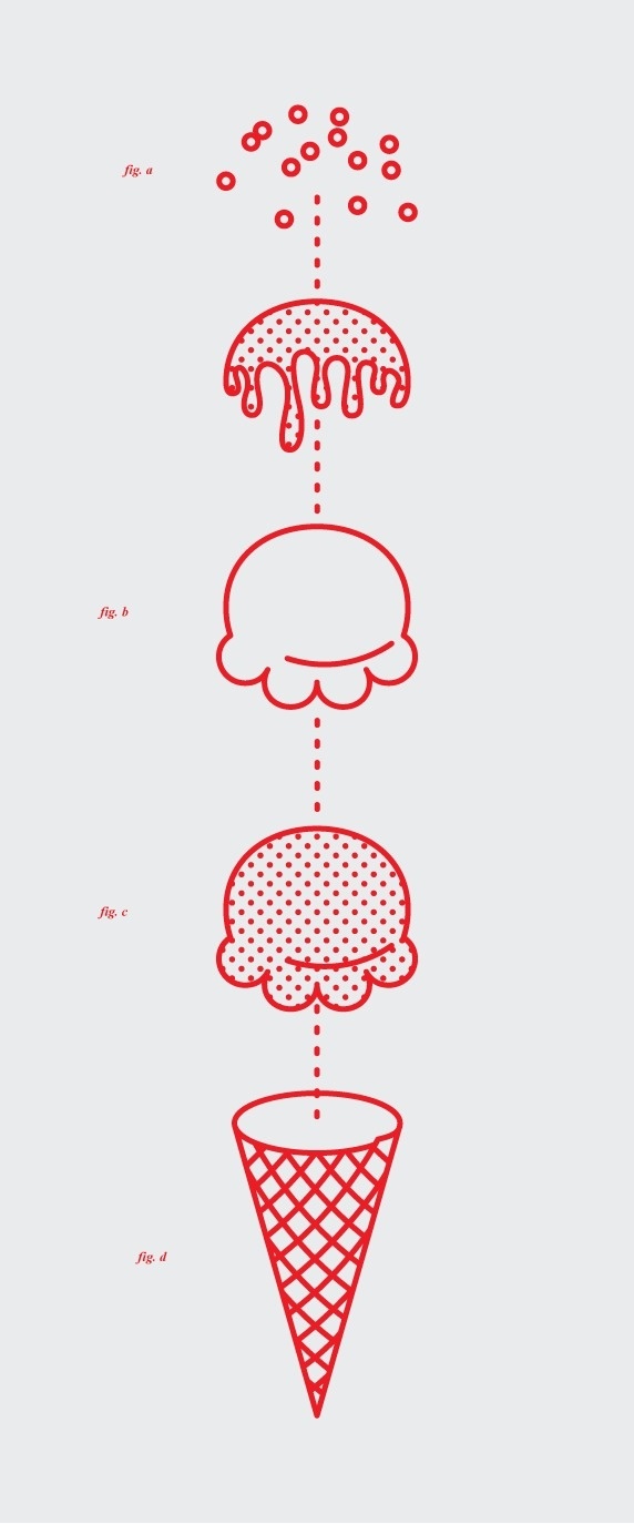 mkn design Michael Nÿkamp #mm #line #cream #cone #chocolate #dots #illustration #exploded #ice #drawing