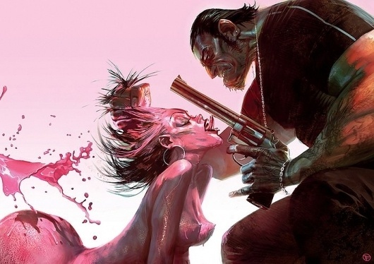 2_large.jpg (JPEG Image, 704 × 498 pixels) #pink #illustration #guns