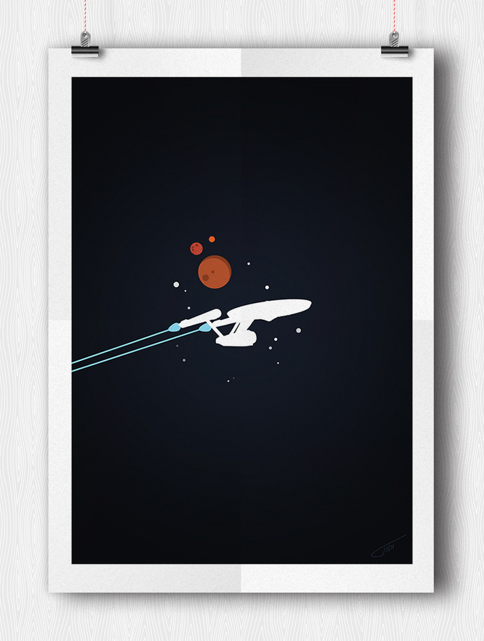iconic spaceships - by tidi #StarTrek #GeekArt #enterprise #iconic #Spaceship #illustration