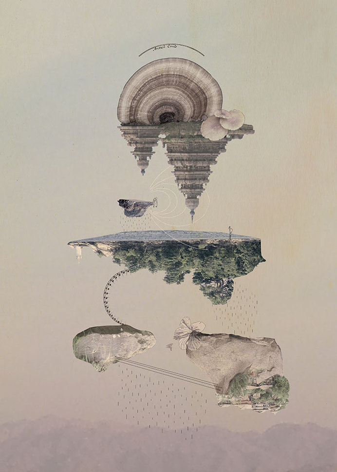 Islands by Tom Reznikov #islands #print #dream #floating #poster #art #heaven #collage