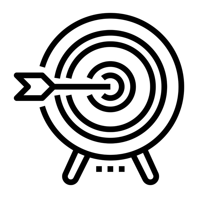 See more icon inspiration related to target, arrow, archery, darts, targeting, dart board, weapons and business and finance on Flaticon.