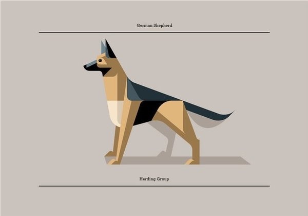 German Shepherd Print by Josh Brill #print #geometry