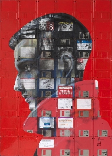 All sizes | LIFE STORY | Flickr - Photo Sharing! #tech #recycle #obsolete #cpu #reuse #floppy #disc #painting #art #face #disk