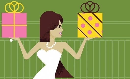 The Paisley Pear | Duct Tape and Glitter #presents #bride #illustration #mid #century #modernism