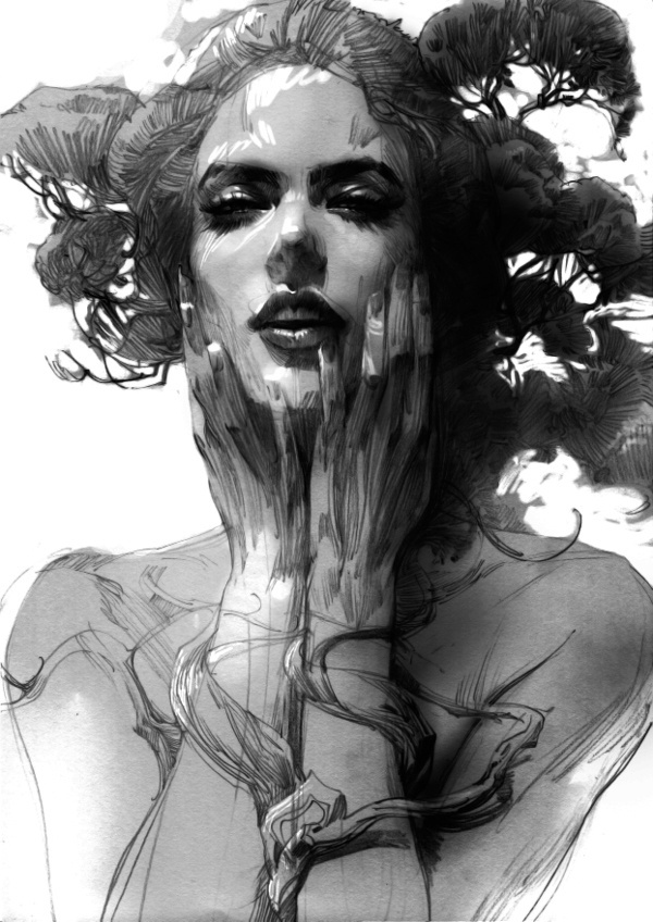 portrait illustration #zhang #weber #digital #portrait #painting #sketch