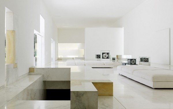 Futuristic residence white living room interior #interior #architecture #residence #futuristic
