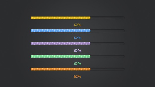 Colorful progress bar psd material Free Psd. See more inspiration related to Colorful, Bar, Ui, Psd, Progress bar, Material, Progress, Horizontal and Bars on Freepik.
