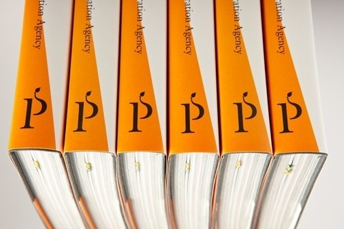 Pirum Press — book blog #spine #orange #book #press #identity #pirum #logo