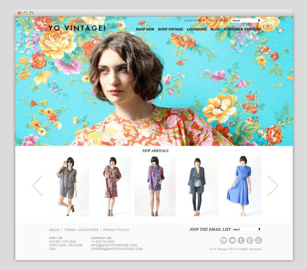YO Vintage Website | Namesake #fashion #layout #design #web