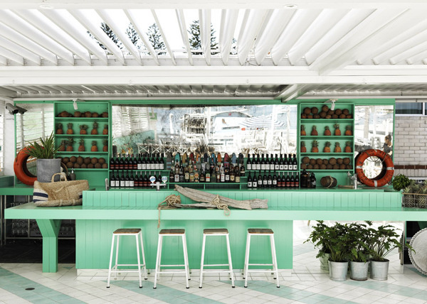 Watsons Bay Boutique Hotel | Beach Club Style | © Chris Court | Est Magazine #interior #bar #green
