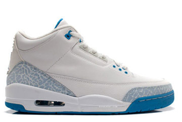 Men Size Athletic Shoes with Features White and Harbor Blue/"Border Blue" (Nike Jordan III) #shoes