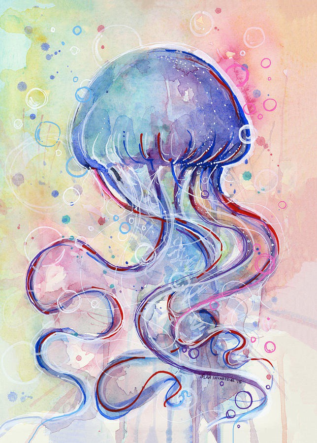 easy jellyfish painting & jellyfish paint by numbers