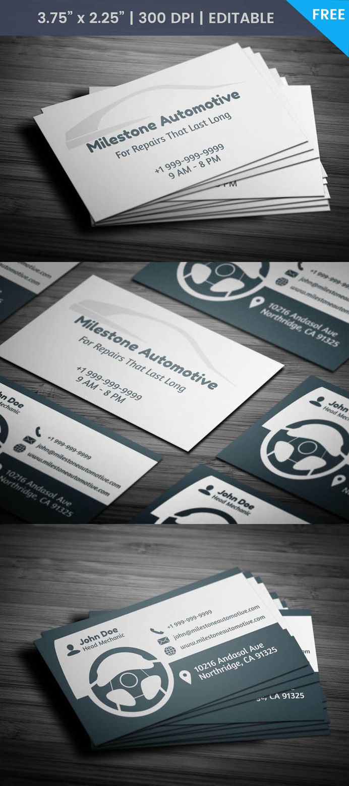 Free Auto Detailing Business Card Template