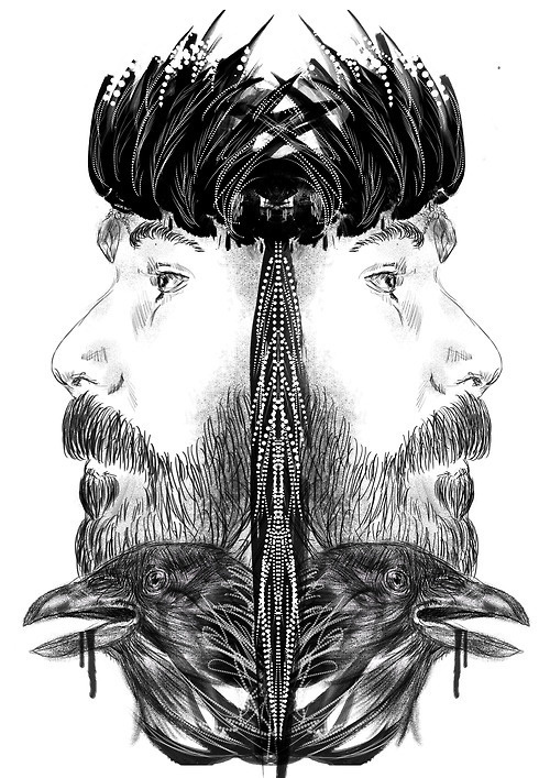 Male instinct part 1 by Mateusz Suda #hard #ink #instinct #graphic #black #homo #illustration #male #gay #crow