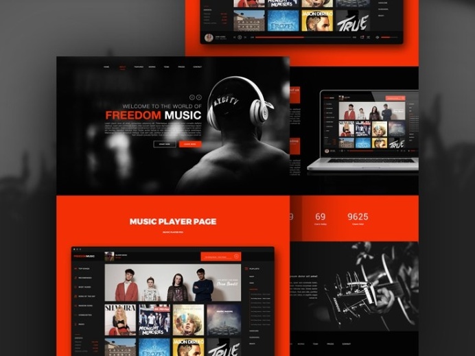 Freedom : Music PSD Web Template