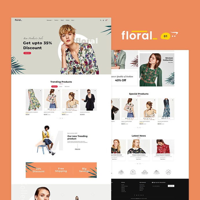 #Floral #Fashion #Boutique - #Opencart Multi-Purpose #Responsive #Theme | #TemplateTrip #eCommerce #Website #Template