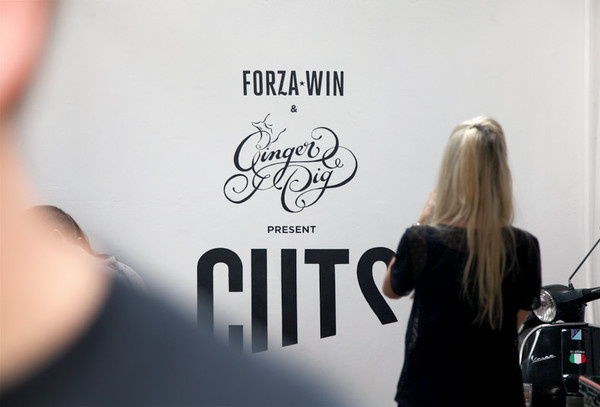 Cuts #acrylic #lettering #mural #food #paint #wall #logo #hand