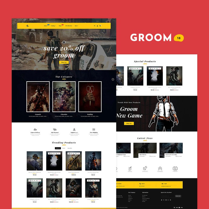 #Groom #Shopping - #Shopify Multi-Purpose Responsive #Theme | #TemplateTrip #eCommerce #Website #Design
