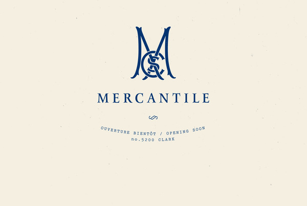 Clark Street Mercantile #branding #authentic #huit #montreal #deux #vintage #logo #mercantile #blue #typo